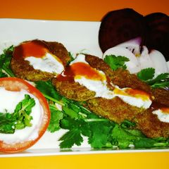 A picture of Green chana and hungcurd royal kababs #protein.