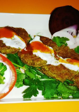 A picture of Green chana and hungcurd royal kababs #protein.