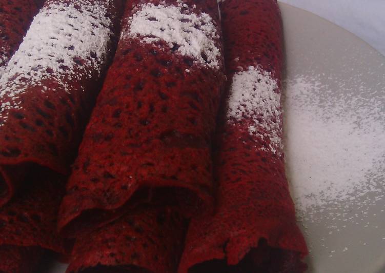 Easiest Way to Prepare Homemade Red Velvet Crepes