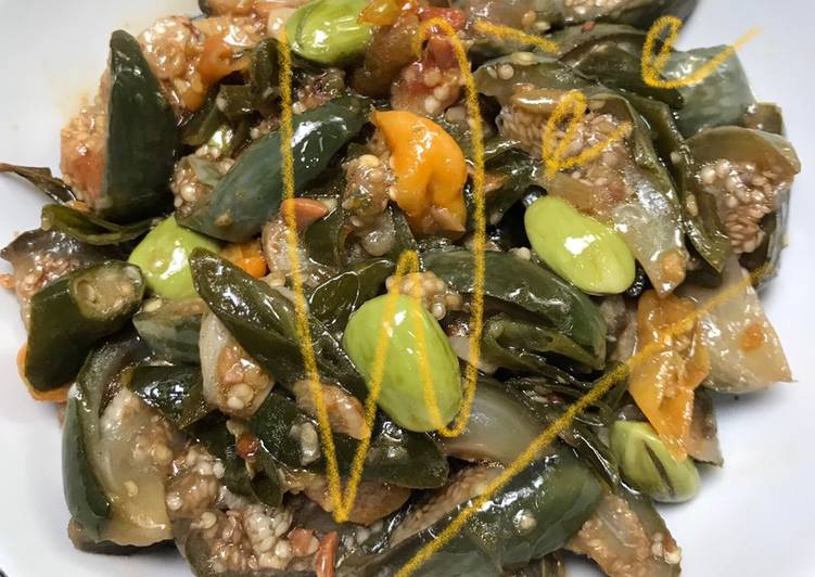 Tumis terong ijo bulat wangi pete 😍