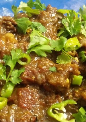 A picture of Dhaba mutton karhai.