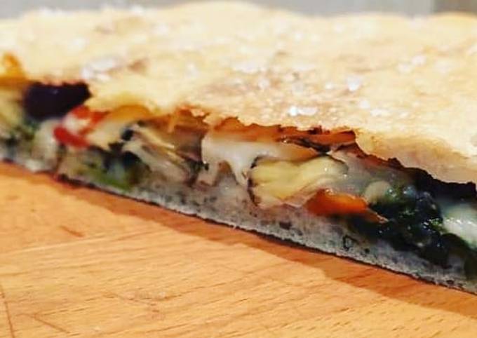 Guida passo passo a Fai  Perfetto Focaccia farcita agli spinaci (con lievitazione indiretta)