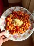 Cuscús con guiso de pollo con garbanzos