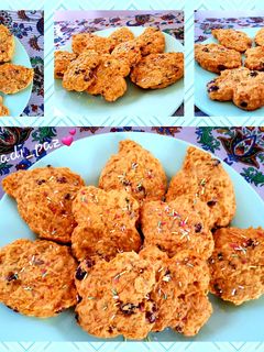 عکسی از دستور کوکی هویج و کشمش😋
