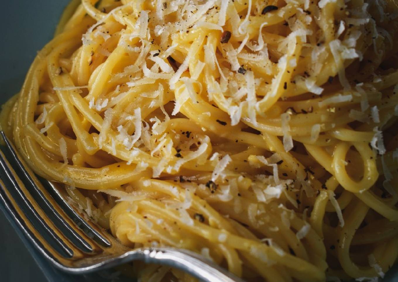 Buttery Parmesan Spaghetti With Smoked Sea Salt