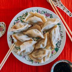 Chinese beef dumplings A picture of Chinese beef dumplings.