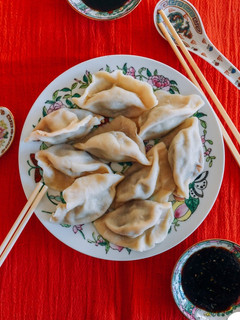 A picture of Chinese beef dumplings.