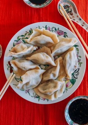 A picture of Chinese beef dumplings.