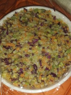 Una foto de Medallón de arroz y vegetales