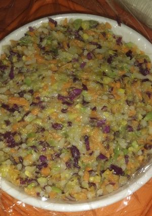 Una foto de Medallón de arroz y vegetales