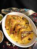 Shahi Tukda (stuffed with Red Dragon Fruit Kalakand) A Hyderabadi Fusion Dessert