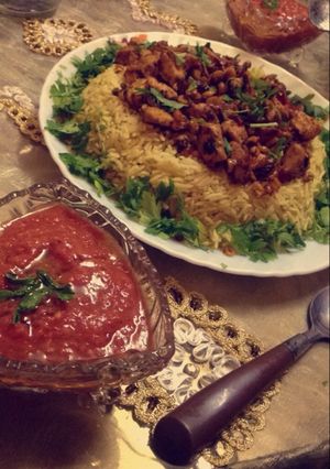 صورة لوصفة ارز برياني بالدجاج المقطع