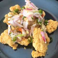 A picture of Ayam Popcorn Sambal Matah.