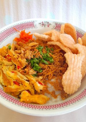 Foto resep Bubur Ayam Tanpa Kuah dari Nasi Sisa Kemarin