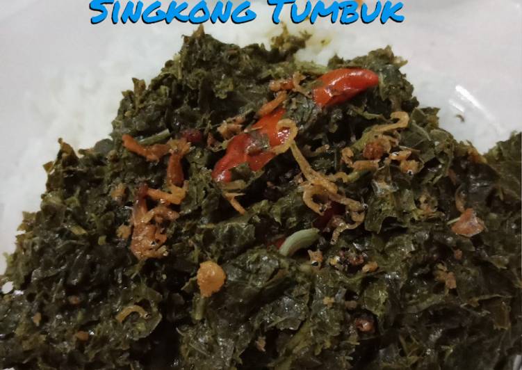 Resep Tumis Daun Singkong Tumbuk 🌱 Teri Pedas yang Bikin Ngiler