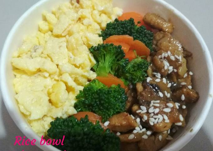 Resep Rice bowl ayam jamur Anti Gagal