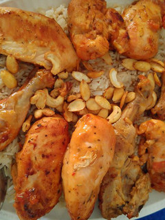 A picture of Chicken with rice.