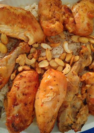 A picture of Chicken with rice.