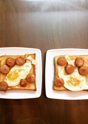 Hình của món Bánh mì cho bữa sáng đơn giản đầy năng lượng cho một người.