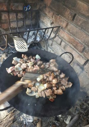 Una foto de Trozos de carne al disco de arado
