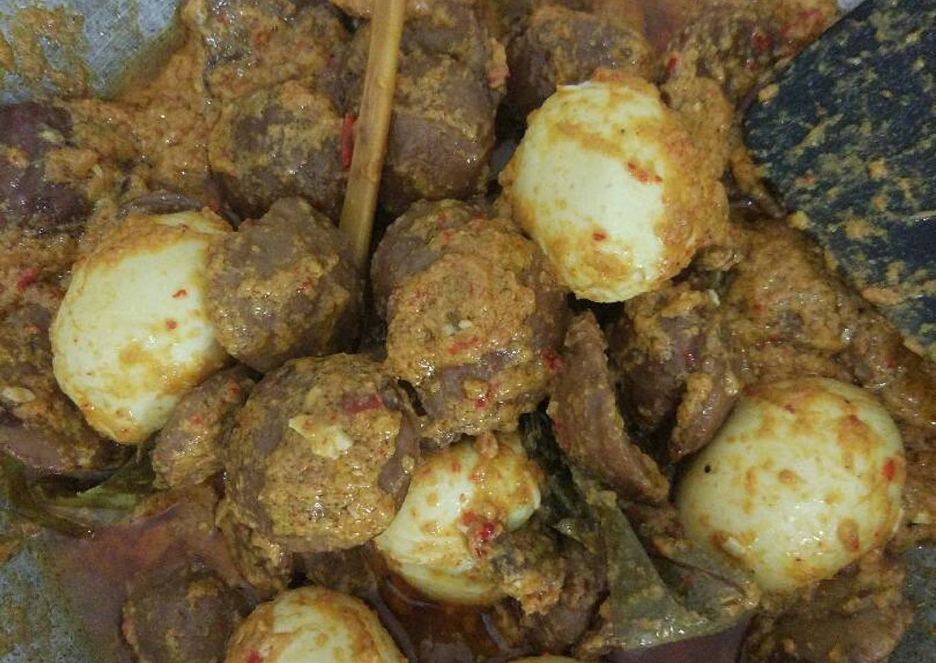 Rendang jengkol dan Telur