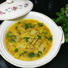 A picture of Rajasthani Papad ki sabzi.