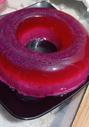 Foto resep Puding Buah Naga Merah