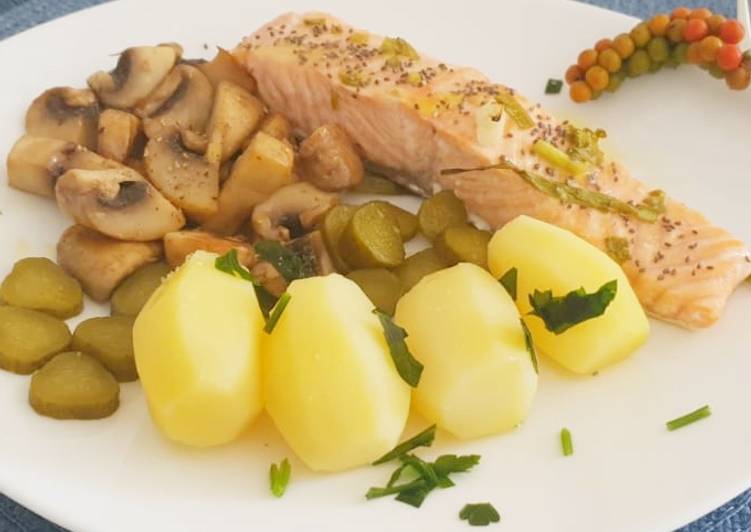 Comment Préparer Des Pavé de saumon graines de chia &amp; petits légumes