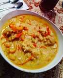 Coliflor en salsa blanca con pimiento