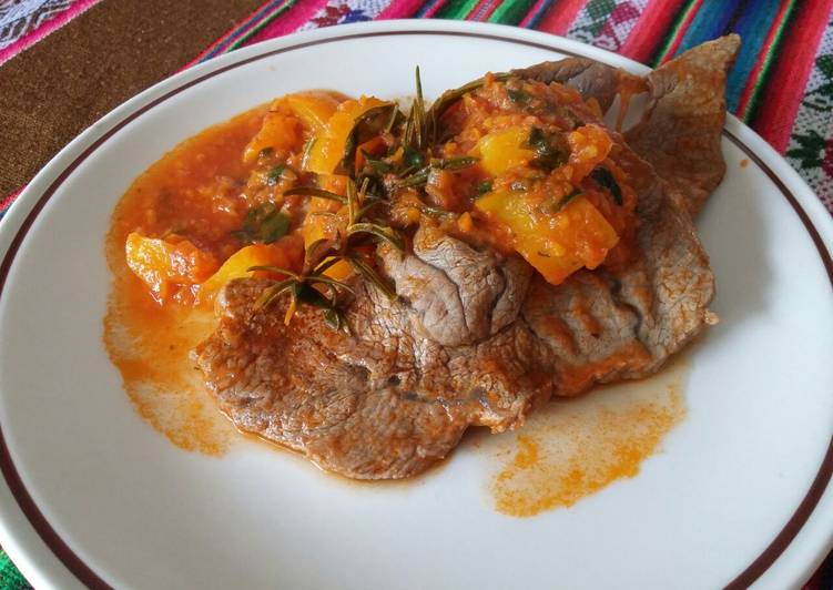 Scottona alla pizzaiola con peperoni