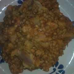 A picture of Cocoayam and beans porridge.