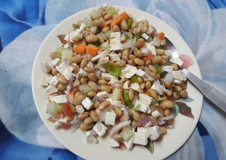 Recipe of DietPerfect Soyabean and Tofu Salad.Full of Protien
