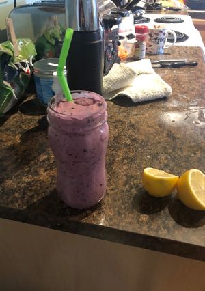 A picture of Blueberry smoothie time!.