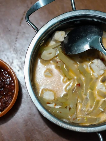 Langkah Gampang Membikin Resep Lodeh Labu siam mix tahu putih + sambal terasi goreng yang Enak Banget Anti Ribet, Sempurna