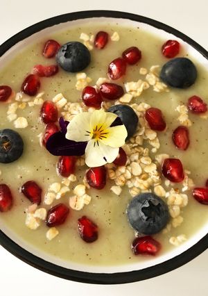 Une photo de Smoothie pomme, poire & kiwis 🥝🥣🌱