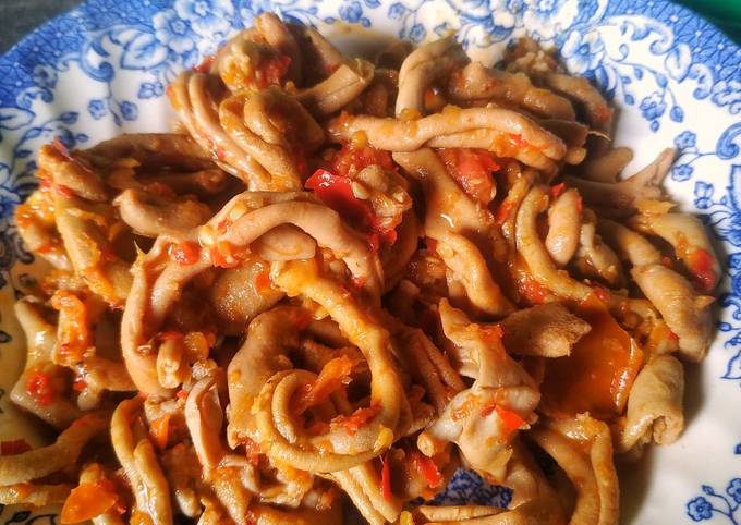 Resep Oseng mercon usus ayam Anti Gagal