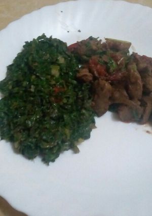 A picture of Liver and King Pin Leaves#Local Ingredients Contest.