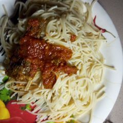A picture of Pasta with fish and sauce#ramadancontest#.