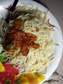 A picture of Pasta with fish and sauce#ramadancontest#.
