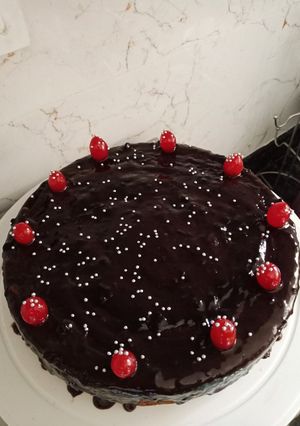 A picture of Black forest cake.
