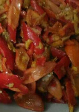 Foto resep Oseng Kulit melinjo teri pedas
