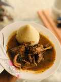 Tuwon semo with ogbono soup
