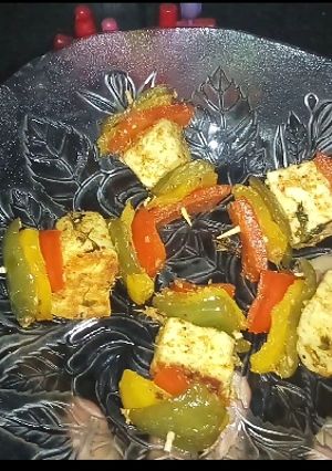 A picture of Navratri special - Paneer Tikka.