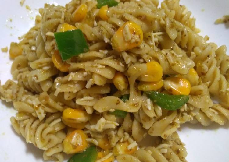 Langkah Mudah untuk Menyiapkan Fusilli Pesto Vegetarian (No Salt No MSG), Bisa Manjain Lidah