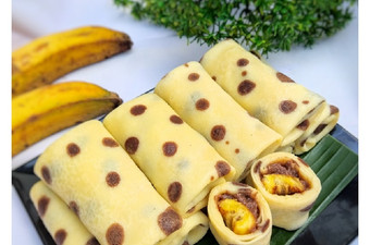 Anti Ribet, Bikin Dadar Gulung Polkadot Isi Pisang dan Vla Coklat Anti Gagal