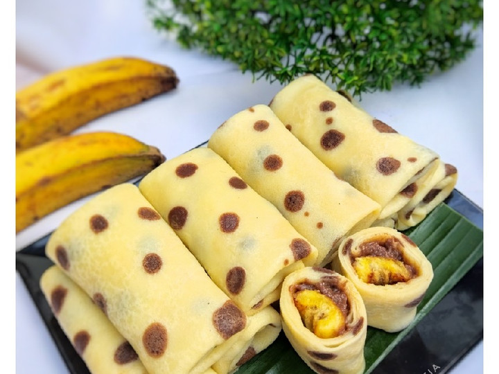 Resep Dadar Gulung Polkadot Isi Pisang dan Vla Coklat Irit Untuk Jualan