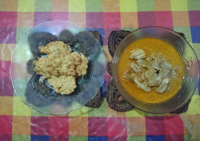 Lodeh Tewel (nangka muda) & Bakwan Teri Basah