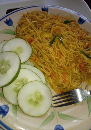 A picture of Vegan tuna spaghetti.