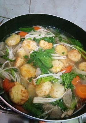 Foto resep Sup tofu jamur enoki