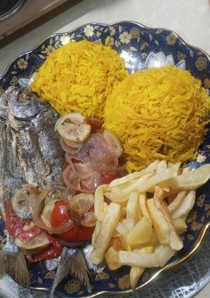 صورة لوصفة سمك بونيطو مشوي مع الأرز